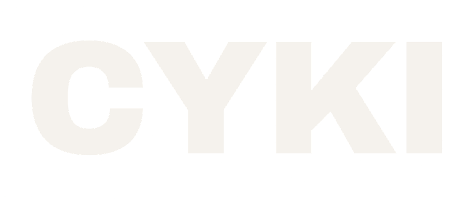 CYKI wordmark, off-white on transparent background